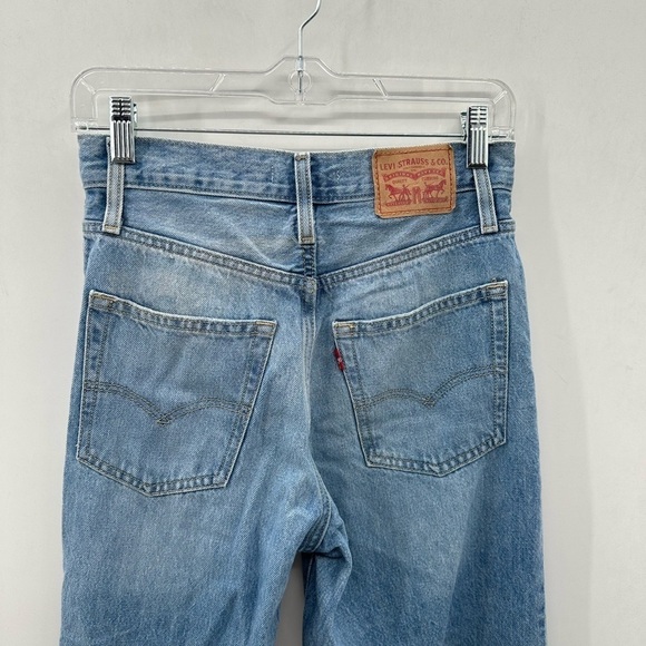 LEVIS 94 BAGGY BLUE distressed high rise woman grunge loose fit cotton jean 25 - Picture 9 of 12